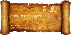 Puchinger Emese névjegykártya